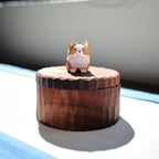 Handmade Wooden Dog Ashes Urn: Custom Corgi Figurine by photo, Natural Pet Memorial Gift, Pet Personalised Keepsake, Jewellry Box, Tea Jar