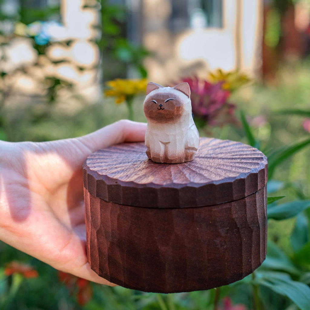Handmade Wooden Cat Memorial Urn: Siamese Cat Keepsake Box by photo, pet memorial gift, pet personalised keepsake, Jewellery box
