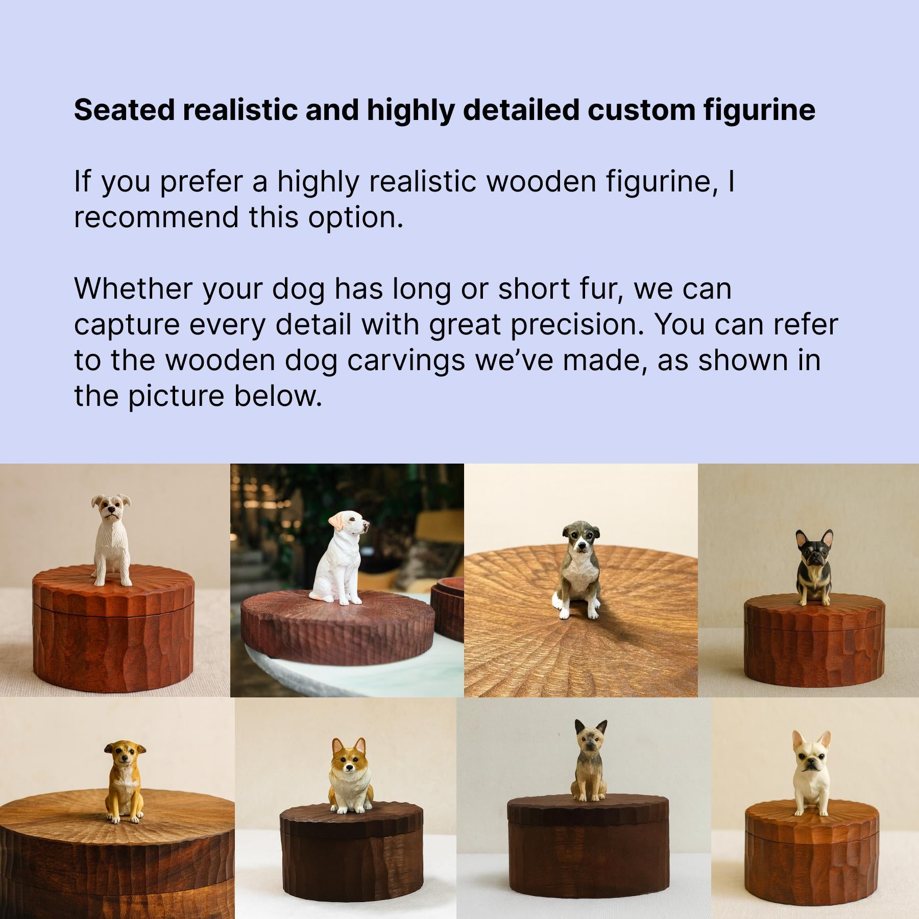 Handmade Extra Large Wooden Dog Urn for Ashes up to 110lbs, Natural Custom Carved Box with Personalised Dog Figurine, Pet Loss Keepsake Gift