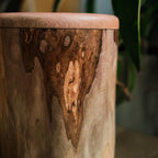 Handcrafted Natural Wooden Pet Urn for Medium and Large Dogs, Eco-Friendly Rustic Ashes Jar with Tree Rings, Organic Memorial Keepsake Gift