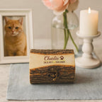 Small Rustic Wooden Bark Pet Memorial Box｜Metal Clasp｜Eco Keepsake Urn for Ashes Hair Teeth｜Custom Laser Engraving｜Small Animal Cremation