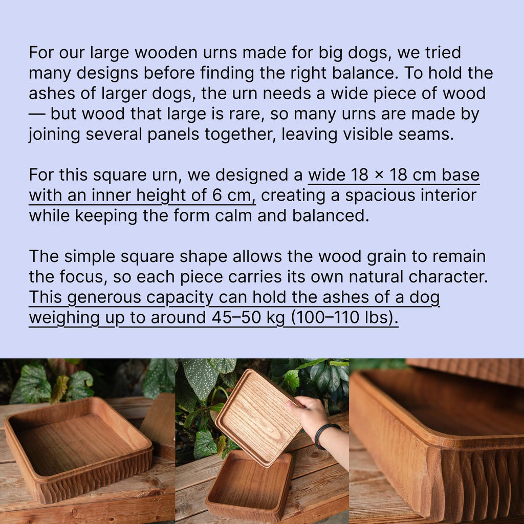 Handmade Large Wooden Dog Urn for Ashes up to 110lbs, Bespoke Dog Figurine by Photo, Laser engraving, Eco-Friendly Pet Loss Keepsake Gift