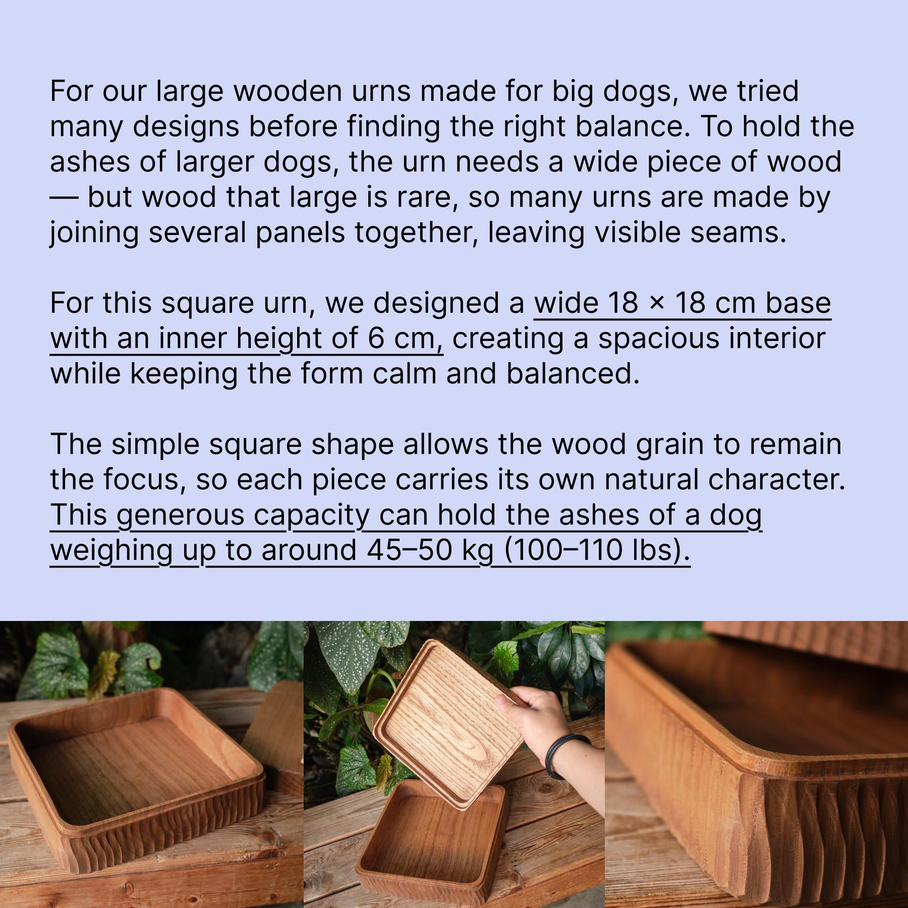 Handmade Large Wooden Dog Urn for Ashes up to 110lbs, Bespoke Dog Figurine by Photo, Laser engraving, Eco-Friendly Pet Loss Keepsake Gift