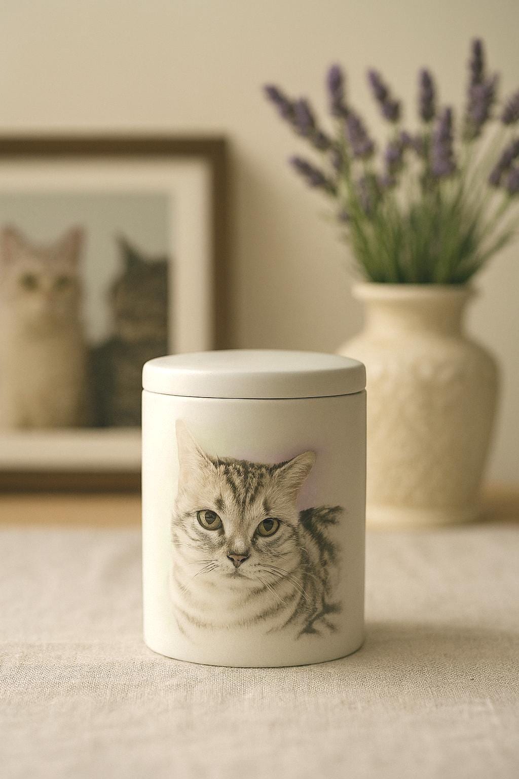 Large Custom Pet Portrait Urn Hand Painted Ceramic Dog Cat Ashes Jar｜Pets Up to 10 lbs｜Personalized Memorial｜Pet Loss Keepsake｜Cremation Urn
