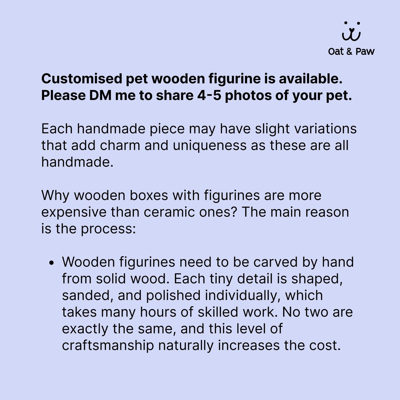 Custom Pet Wooden Sculpture from Photo | Hand-Carved Dog Cat Rabbit Figurine | Personalised Wooden Memorial Keepsake Gift | Pet loss Gift