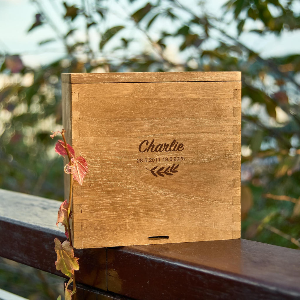 Large Wooden Dog Urn｜Custom Laser Engraving｜Large Pet Ashes Over 100lbs｜Eco-Friendly Personalised Memorial Urn｜Big Dog Cremation Box