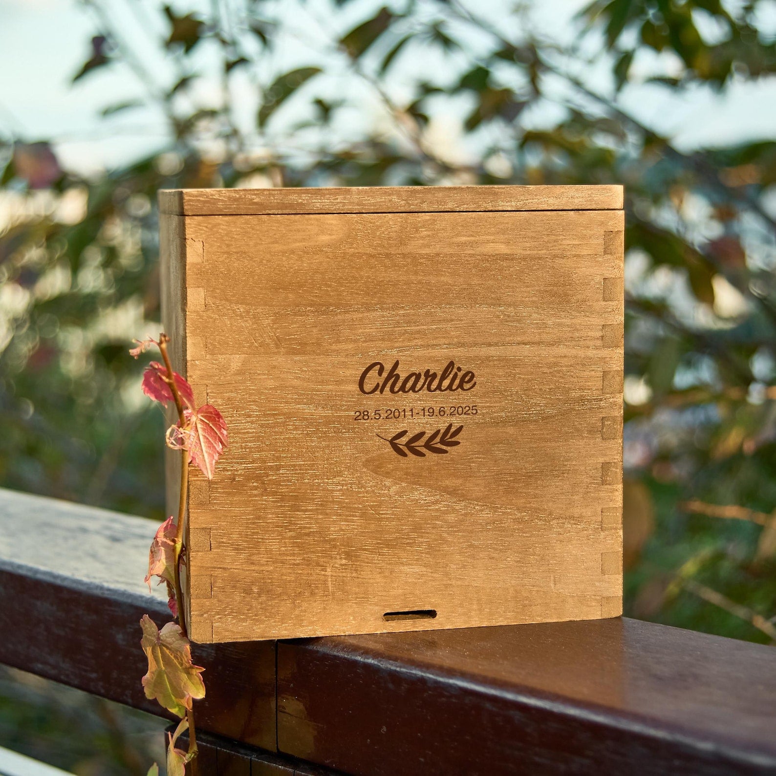 Large Wooden Dog Urn｜Custom Laser Engraving｜Large Pet Ashes Over 100lbs｜Eco-Friendly Personalised Memorial Urn｜Big Dog Cremation Box