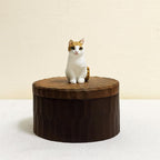 Large Wooden Cat Memorial Urn: Handmade Realistic Cat Figurine from photo, pet memorial gift, natural personalised keepsake, Cremation box