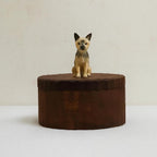 Custom Dog Pose Wooden Urn with Hand Carved Figurine, Small & Large Pet Memorial Urn, Personalised Natural Wood Ashes Box