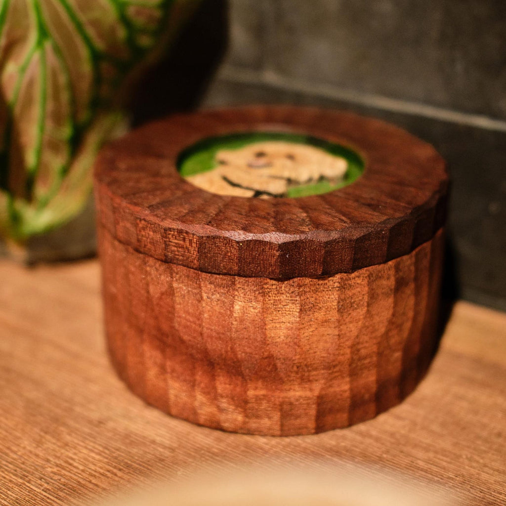 Custom Wooden Pet Memorial Urn with Hand Carved Portrait on Lid | Personalised Dog Cat Keepsake from Photo | Pet Loss Gift | Handmade Box