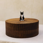 Handmade Wooden Cat Memorial Urn: Grey Cat Figurine Keepsake from Photo, Bespoke Pet Memorial Gift, Laser Engraving name, Eco Friendly Gift