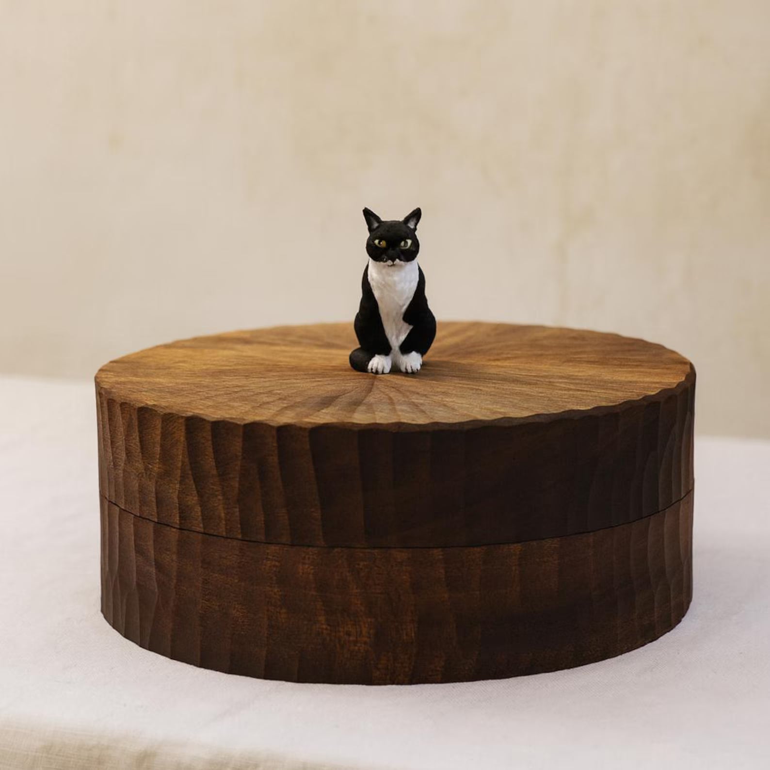 Handmade Wooden Cat Memorial Urn: Orange Tabby Keepsake Box by photo, pet memorial gift, pet personalised keepsake, Jewellery box