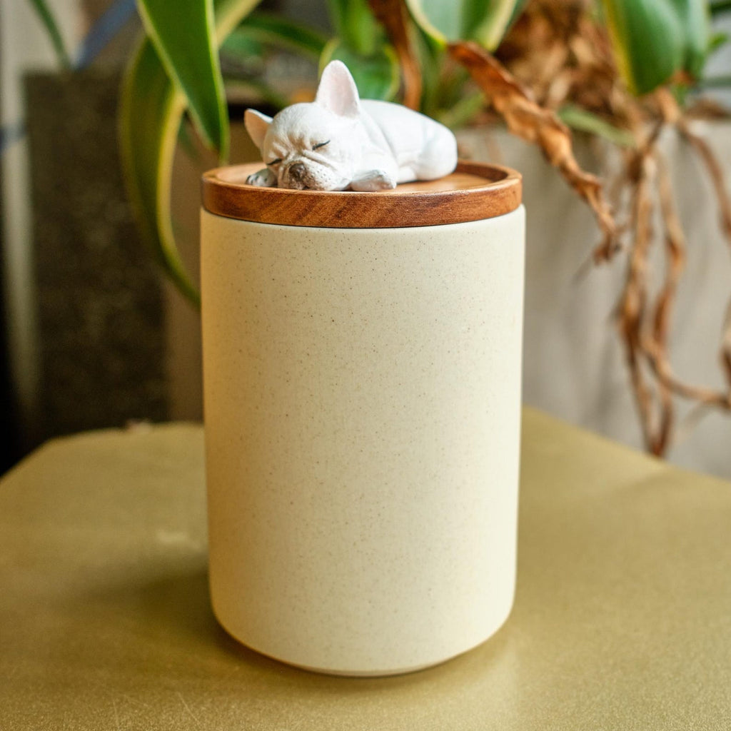 Handmade Ceramic Pet Urn with Clay Figurine from Photo, Personalised Dog Cat Ashes Jar, Memorial Keepsake, Custom Cremation Gift