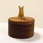 Handmade Wooden Cat Memorial Urn: Orange Tabby Keepsake Box by photo, pet memorial gift, pet personalised keepsake, Jewellery box