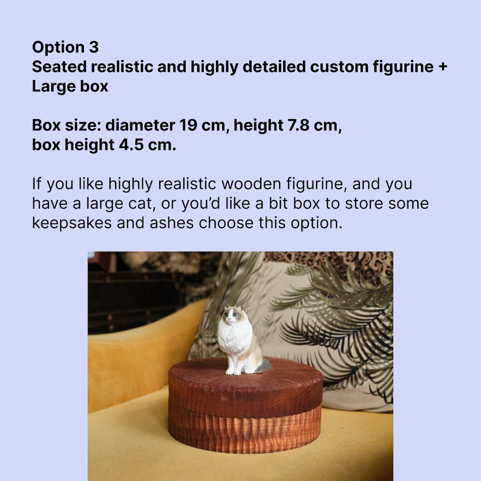 Custom Hand Carved Lounging Cat Figurine from Photos, Large Handmade Wooden Cat Urn, Engraved Pet Ashes Box, Personalised Cat Ashes Keepsake