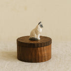 Large Wooden Cat Memorial Urn: Handmade Realistic Cat Figurine from photo, pet memorial gift, natural personalised keepsake, Cremation box