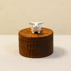Rustic Tree Stump Rabbit Urn, Realistic Bunny Wood Carving, Natural Wood Pet Memorial Gifts, Organic Woodland Ashes Keepsake Box