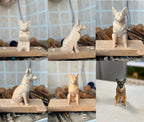 Bespoke Handmade Wooden Rabbit Memorial Ashes Urn: Realistic Bunny Figurine from photo, Pet Memorial Gift, Personalised Keepsake