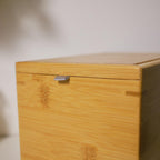 Handmade Dog Bamboo Wooden Urn Box, with Pe Polymer Clay Sculpture from Photo, Personalised Eco Friendly Pet Memorial Keepsake Gift