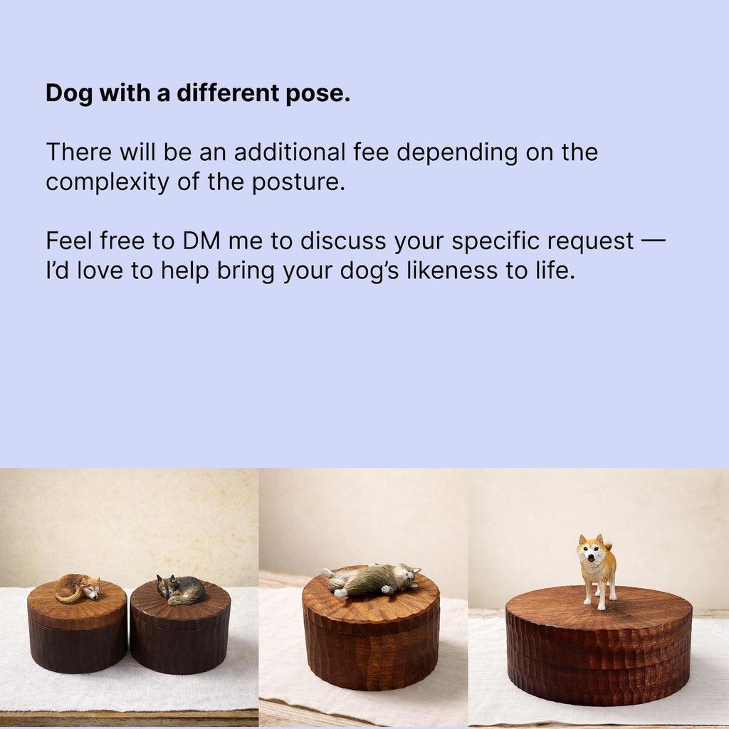 Custom Large Dog Urn, Realistic Hand Carved Wooden Dog Figurine from Photo, Personalised Pet Memorial Box, Eco Friendly Keepsake