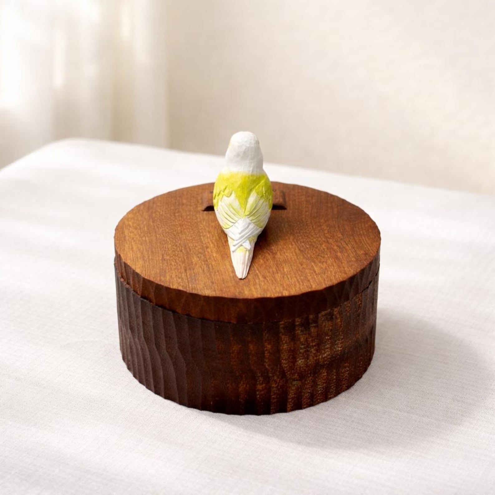 Handmade Wooden Bird Memorial Urn: Custom Parrot Figurine from Photo, Pet Memorial Gift, Laser Engraving, Eco-Friendly Gift