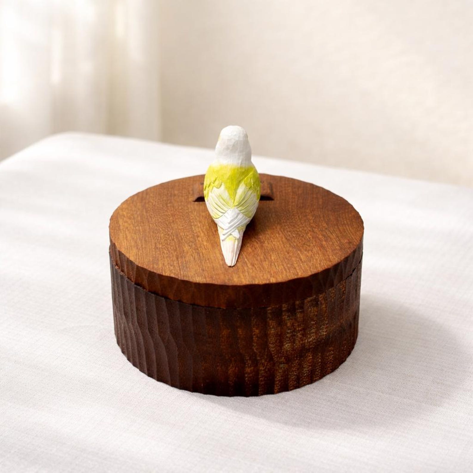 Handmade Wooden Bird Memorial Urn: Custom Parrot Figurine from Photo, Pet Memorial Gift, Laser Engraving, Eco-Friendly Gift