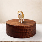 Custom Wooden Dog Urn with Cute Cartoon Dog Figurine from Photo, Handmade Pet Memorial Box, Personalised Engraved Name Keepsake