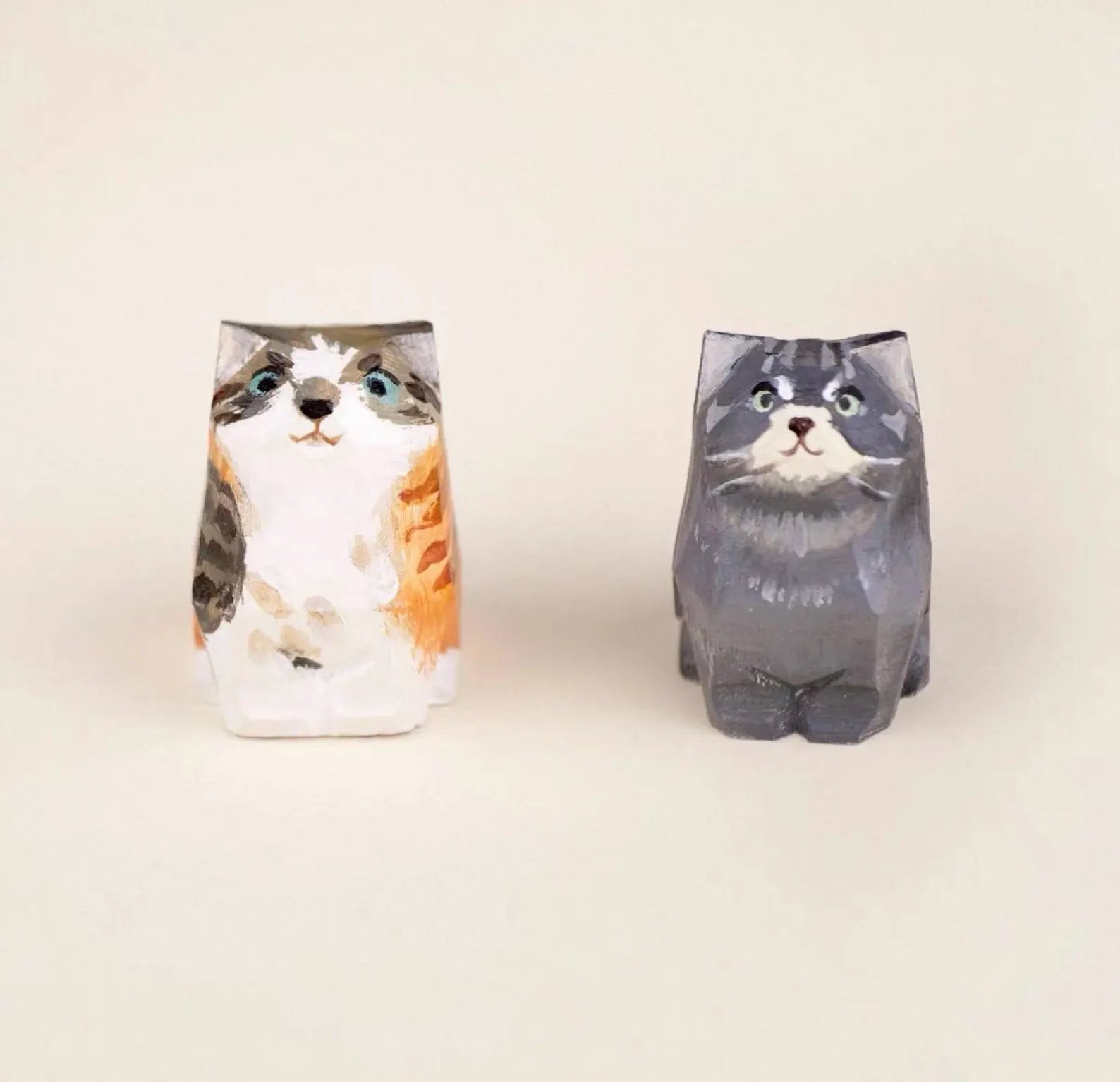 Handmade Wooden Cat Memorial Urn: Stylistic Painted Car Figurine Keepsake by photo, pet memorial gift, pet personalised keepsake
