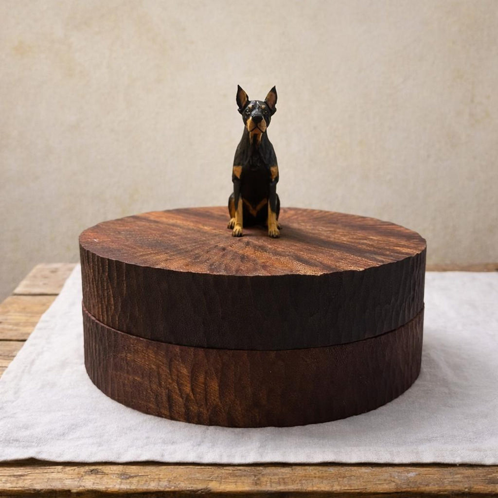 Custom Lying Dog Memorial Urn, Realistic Hand Carved Wooden Dog from Photo, Personalised Pet Ashes Box, Pet Loss Gift, Small and Large Sizes