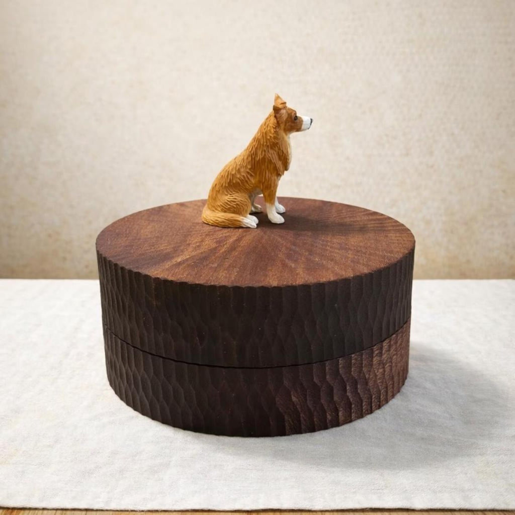 Custom Large Dog Urn, Realistic Hand Carved Wooden Dog Figurine from Photo, Personalised Pet Memorial Box, Eco Friendly Keepsake