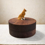 Custom Lying Dog Memorial Urn, Realistic Hand Carved Wooden Dog from Photo, Personalised Pet Ashes Box, Pet Loss Gift, Small and Large Sizes