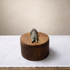Lying Rabbit Wooden Urn, Hand Carved Bunny in Resting Pose with Laser Engraved Name, Small Handmade Pet Memorial Cremation Box, Pet Keepsake