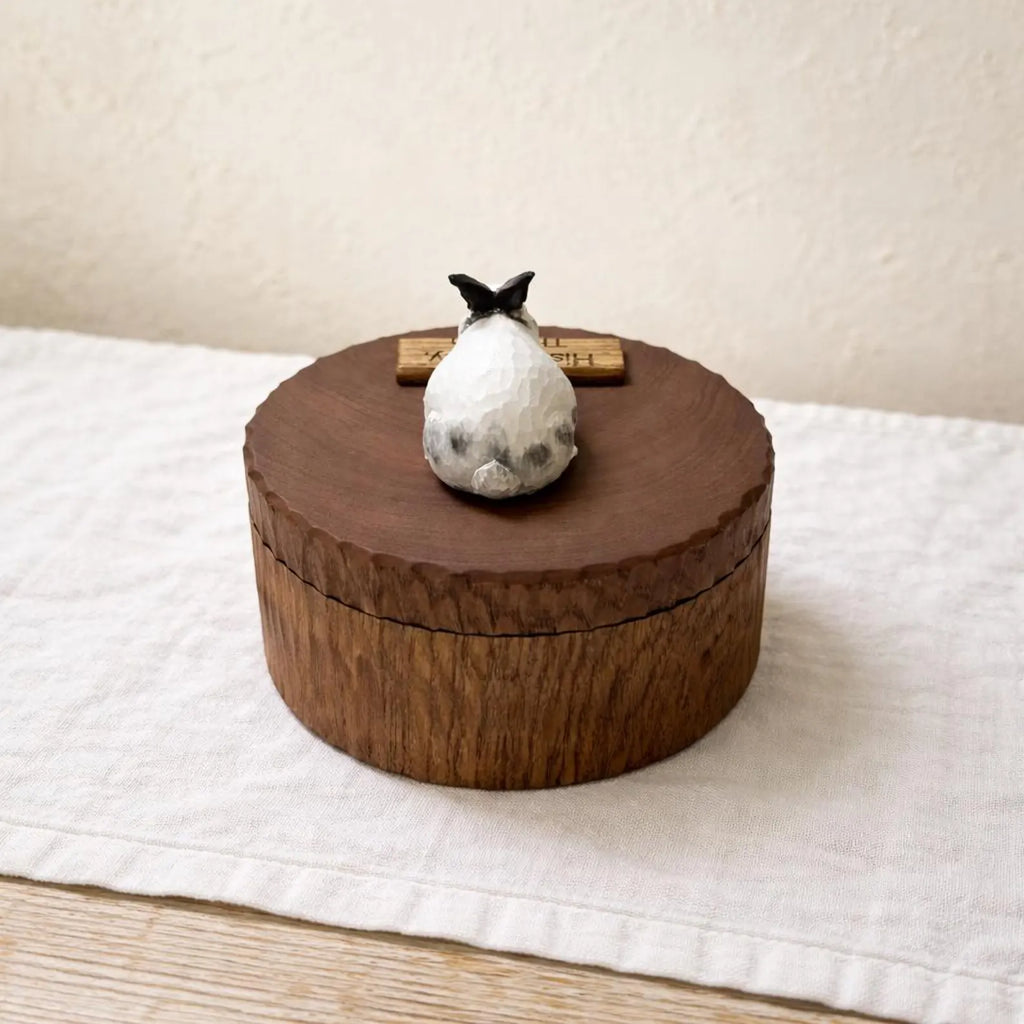 Handmade Wooden Rabbit Memorial Urn: Realistic Bunny Keepsake Box from Photo, Pet Memorial Gift, Pet Personalised Keepsake, Jewellery Box