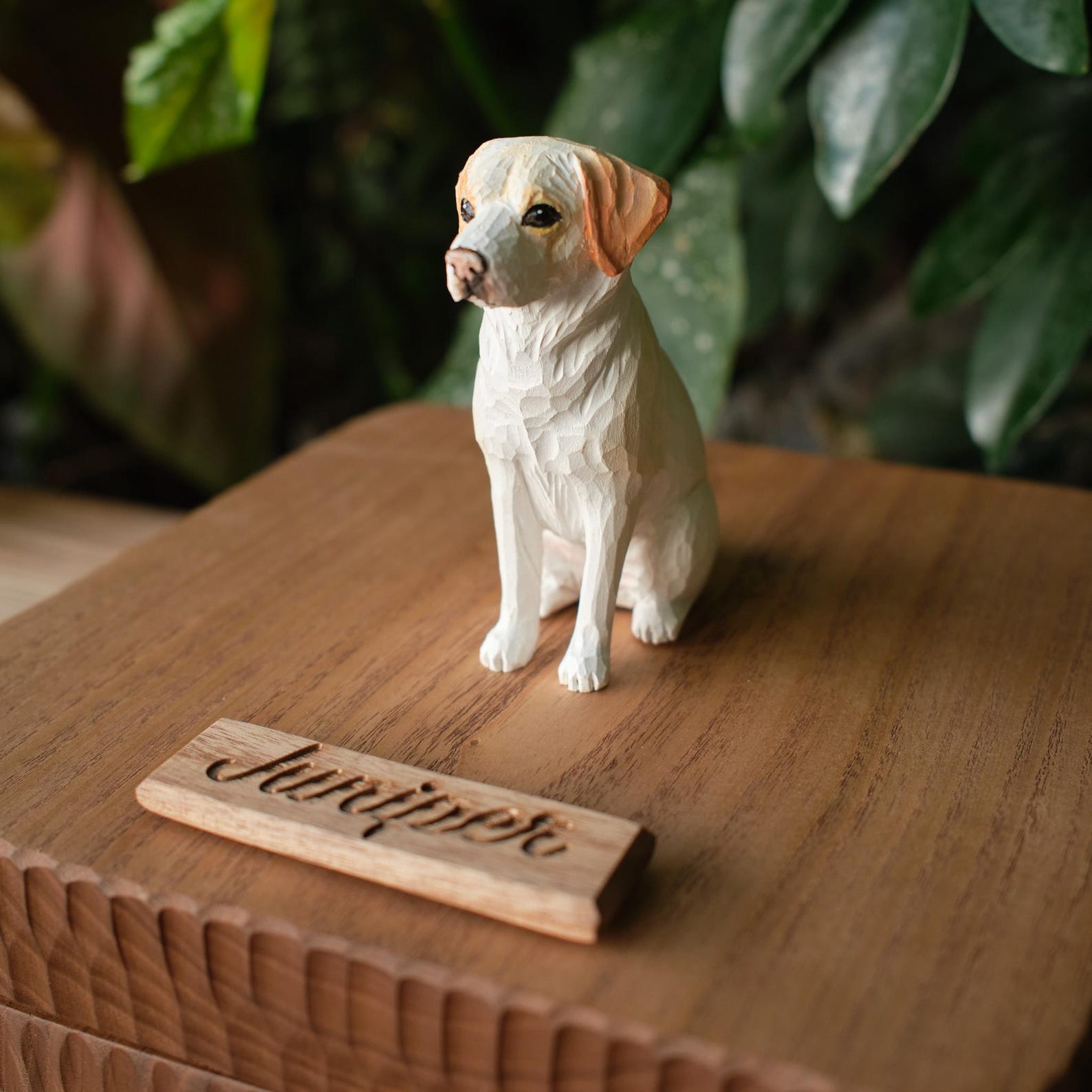 Handmade Large Wooden Dog Urn for Ashes up to 110lbs, Bespoke Dog Figurine by Photo, Laser engraving, Eco-Friendly Pet Loss Keepsake Gift