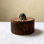 Lying Rabbit Wooden Urn, Hand Carved Bunny in Resting Pose with Laser Engraved Name, Small Handmade Pet Memorial Cremation Box, Pet Keepsake