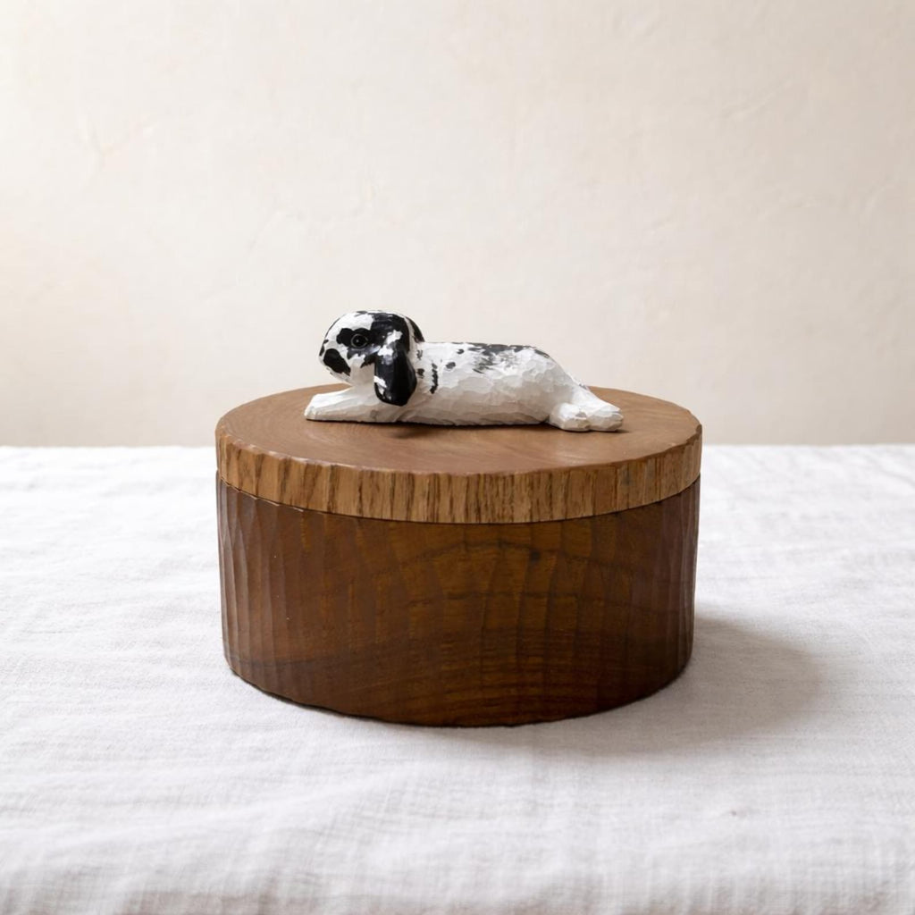 Custom Two Rabbit Memorial Urn, Handmade Realistic Bunny Ashes Box from Photo, Name Engraved Wooden Pet Cremation Keepsake