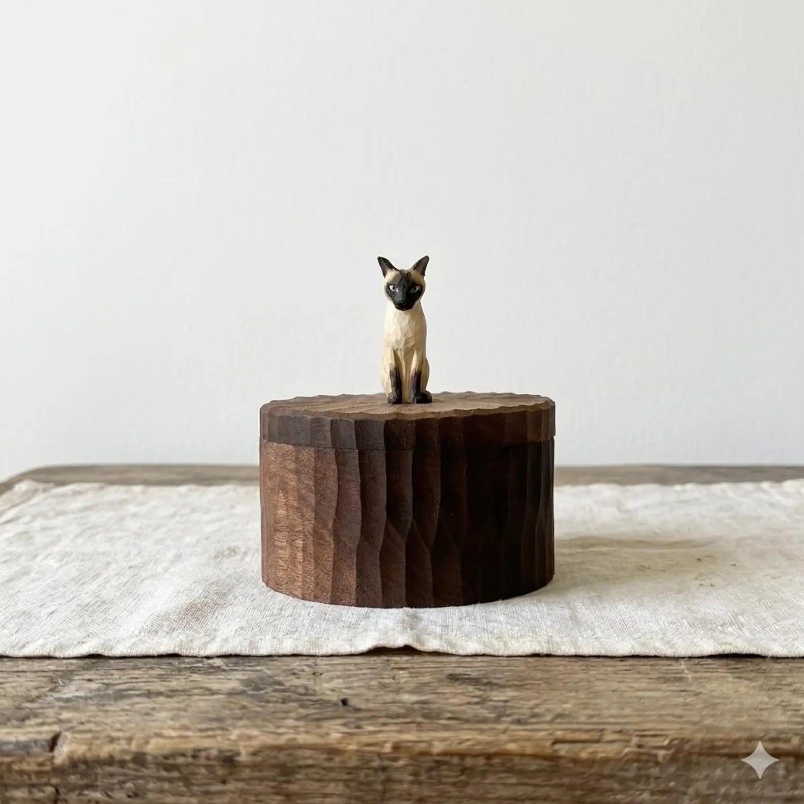 Handmade Wooden Cat Memorial Urn: Stylistic Painted Car Figurine Keepsake by photo, pet memorial gift, pet personalised keepsake