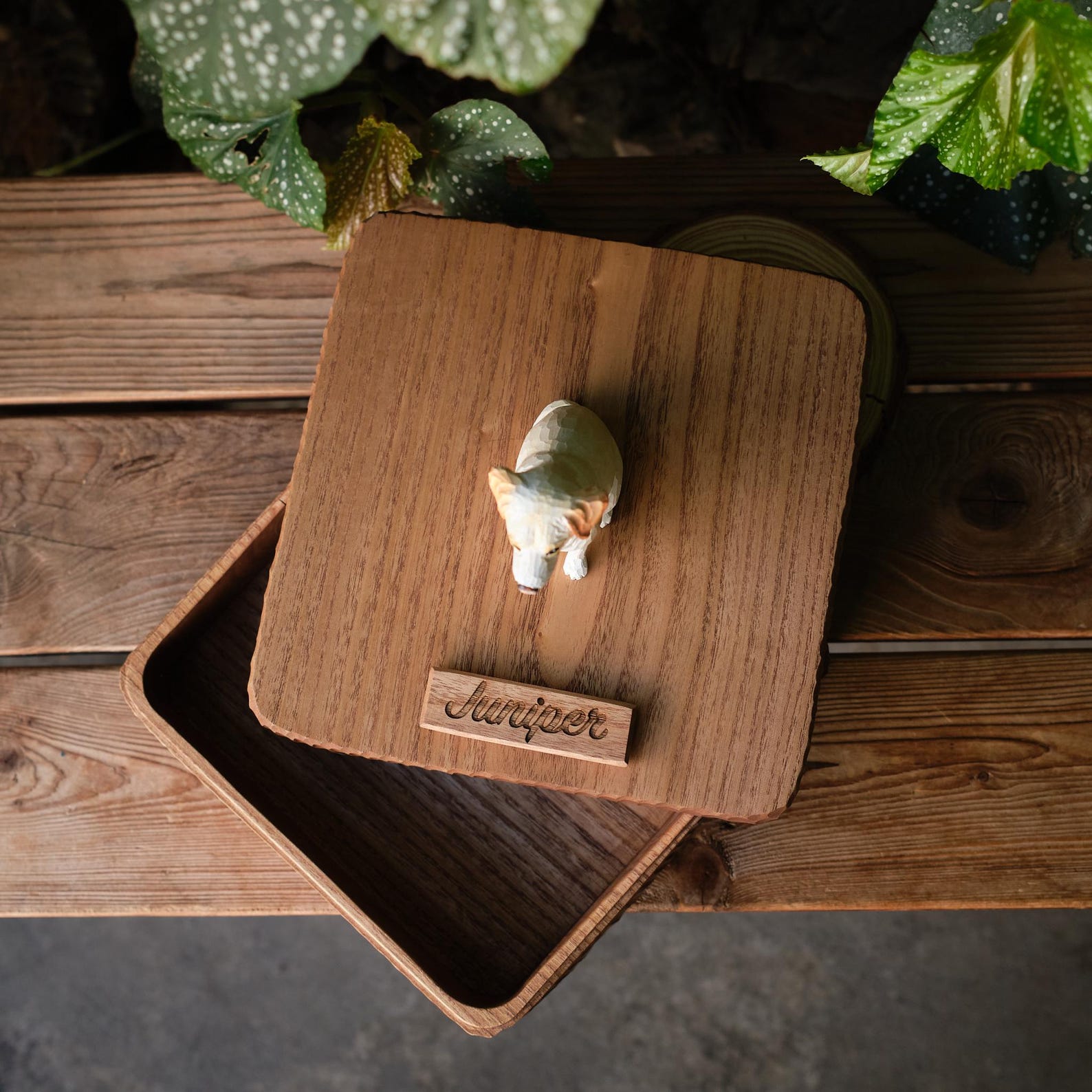 Handmade Large Wooden Dog Urn for Ashes up to 110lbs, Bespoke Dog Figurine by Photo, Laser engraving, Eco-Friendly Pet Loss Keepsake Gift