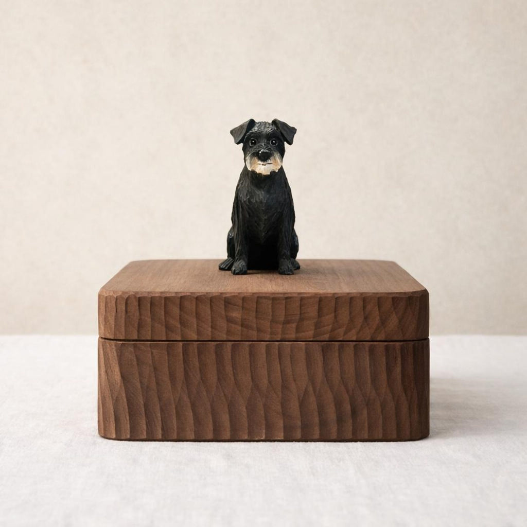 Handmade Large Wooden Dog Urn for Ashes up to 110lbs, Bespoke Dog Figurine by Photo, Laser engraving, Eco-Friendly Pet Loss Keepsake Gift