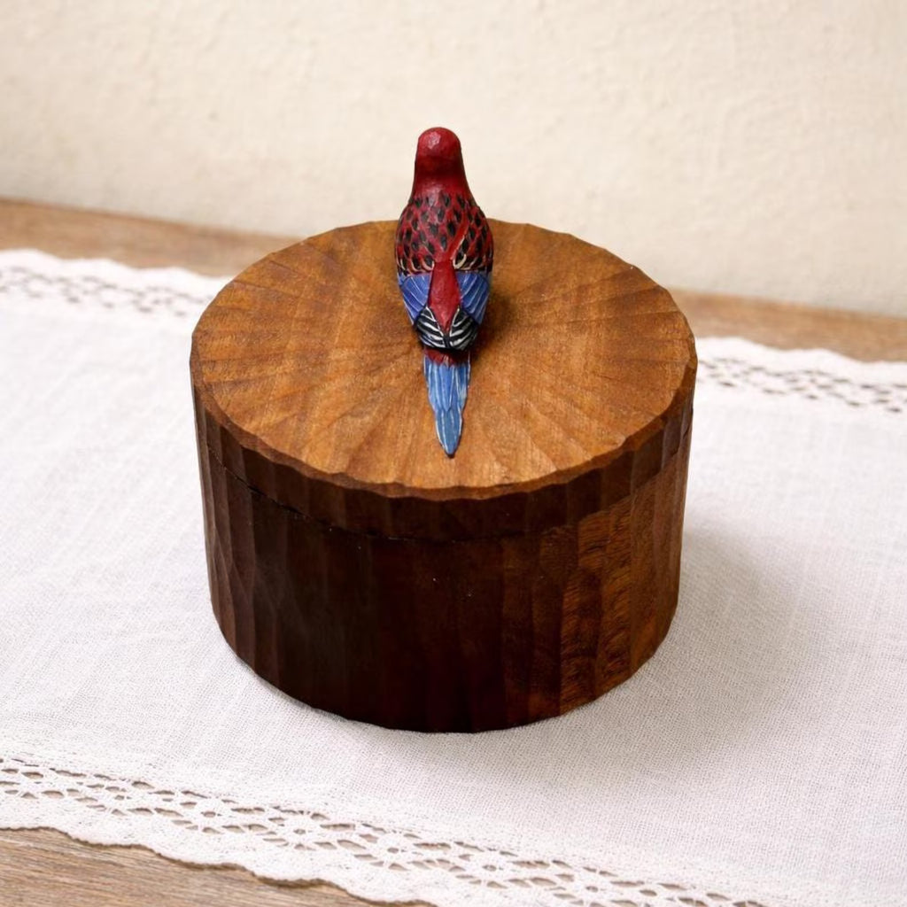Handmade Wooden Bird Memorial Urn: Custom Parrot Figurine from Photo, Pet Memorial Gift, Laser Engraving, Eco-Friendly Gift