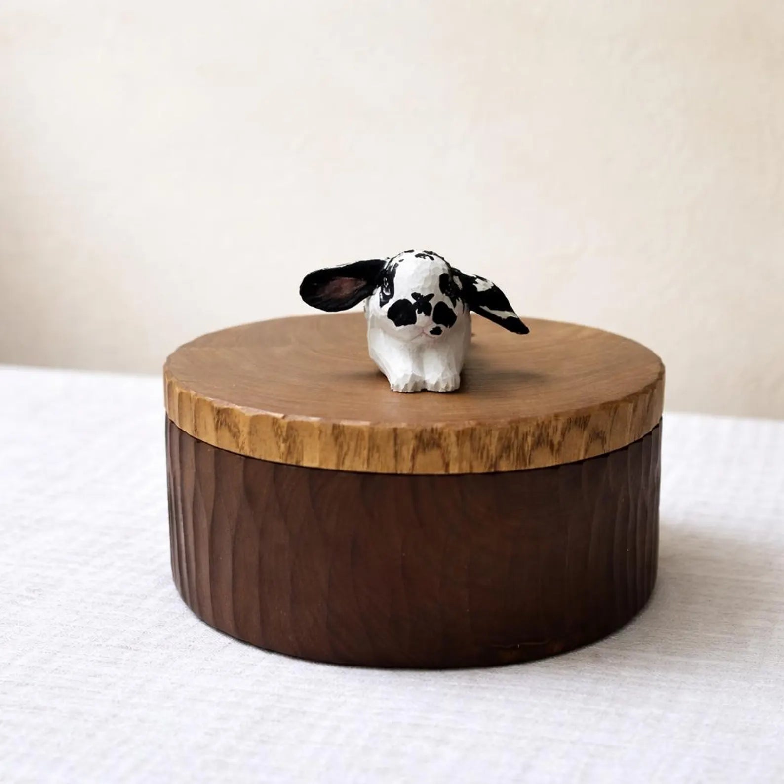 Bespoke Handmade Wooden Rabbit Memorial Ashes Urn: Realistic Bunny Figurine from photo, Pet Memorial Gift, Personalised Keepsake
