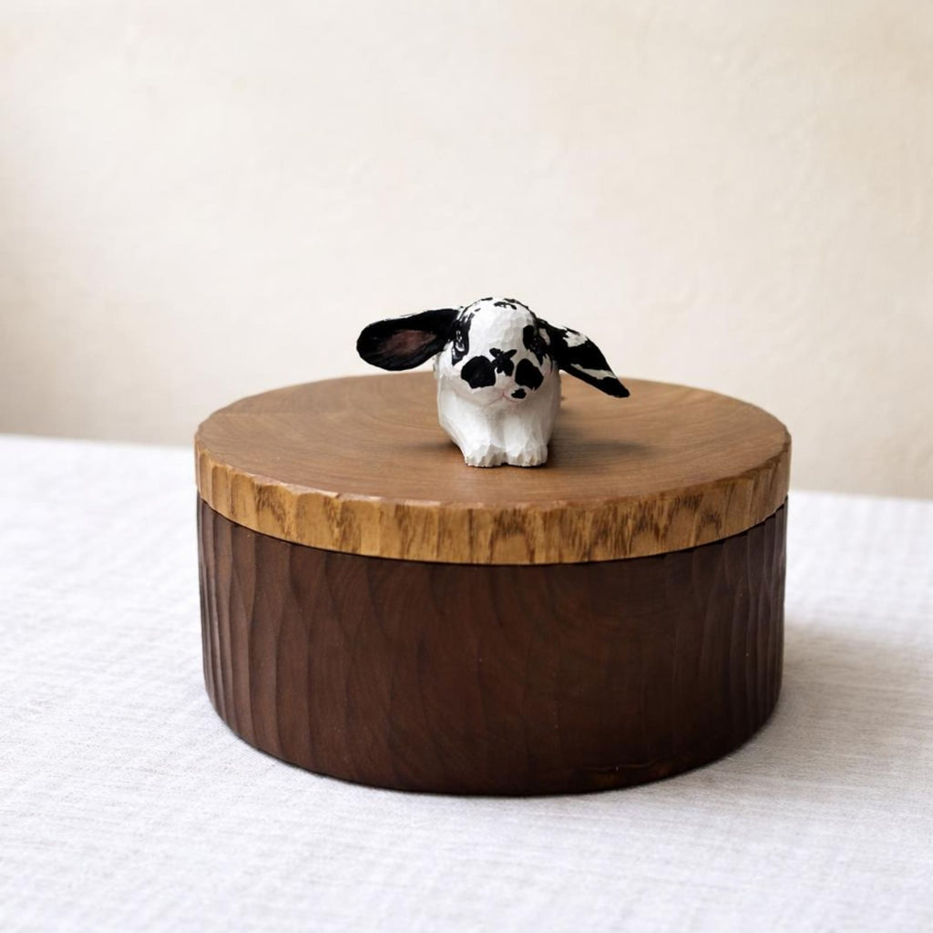 Custom Two Rabbit Memorial Urn, Handmade Realistic Bunny Ashes Box from Photo, Name Engraved Wooden Pet Cremation Keepsake