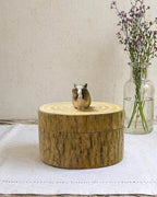 Rustic Tree Stump Rabbit Urn, Realistic Bunny Wood Carving, Natural Wood Pet Memorial Gifts, Organic Woodland Ashes Keepsake Box
