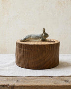 Lying Rabbit Wooden Urn, Hand Carved Bunny in Resting Pose with Laser Engraved Name, Small Handmade Pet Memorial Cremation Box, Pet Keepsake