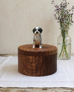 Custom Lying Dog Memorial Urn, Realistic Hand Carved Wooden Dog from Photo, Personalised Pet Ashes Box, Pet Loss Gift, Small and Large Sizes