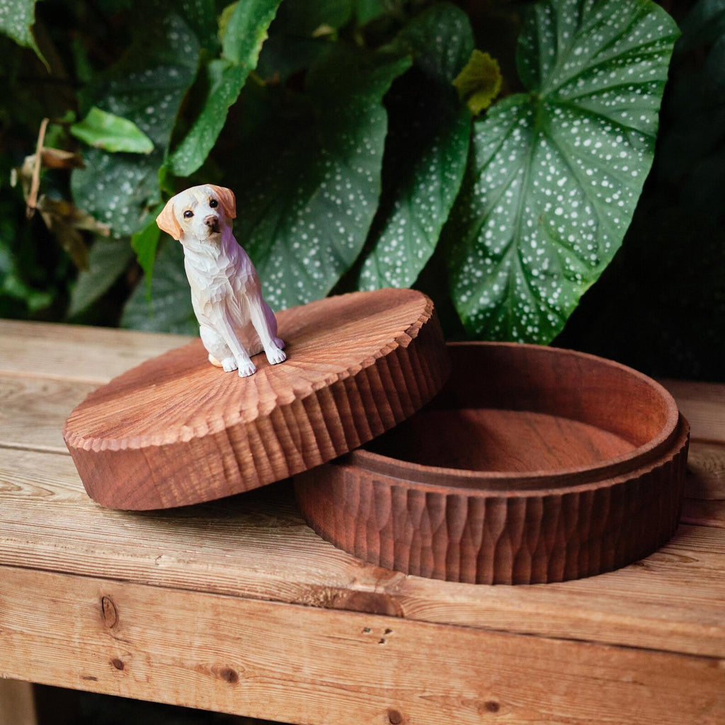 Custom Large Dog Urn, Realistic Hand Carved Wooden Dog Figurine from Photo, Personalised Pet Memorial Box, Eco Friendly Keepsake