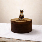 Custom Hand Carved Lounging Cat Figurine from Photos, Large Handmade Wooden Cat Urn, Engraved Pet Ashes Box, Personalised Cat Ashes Keepsake