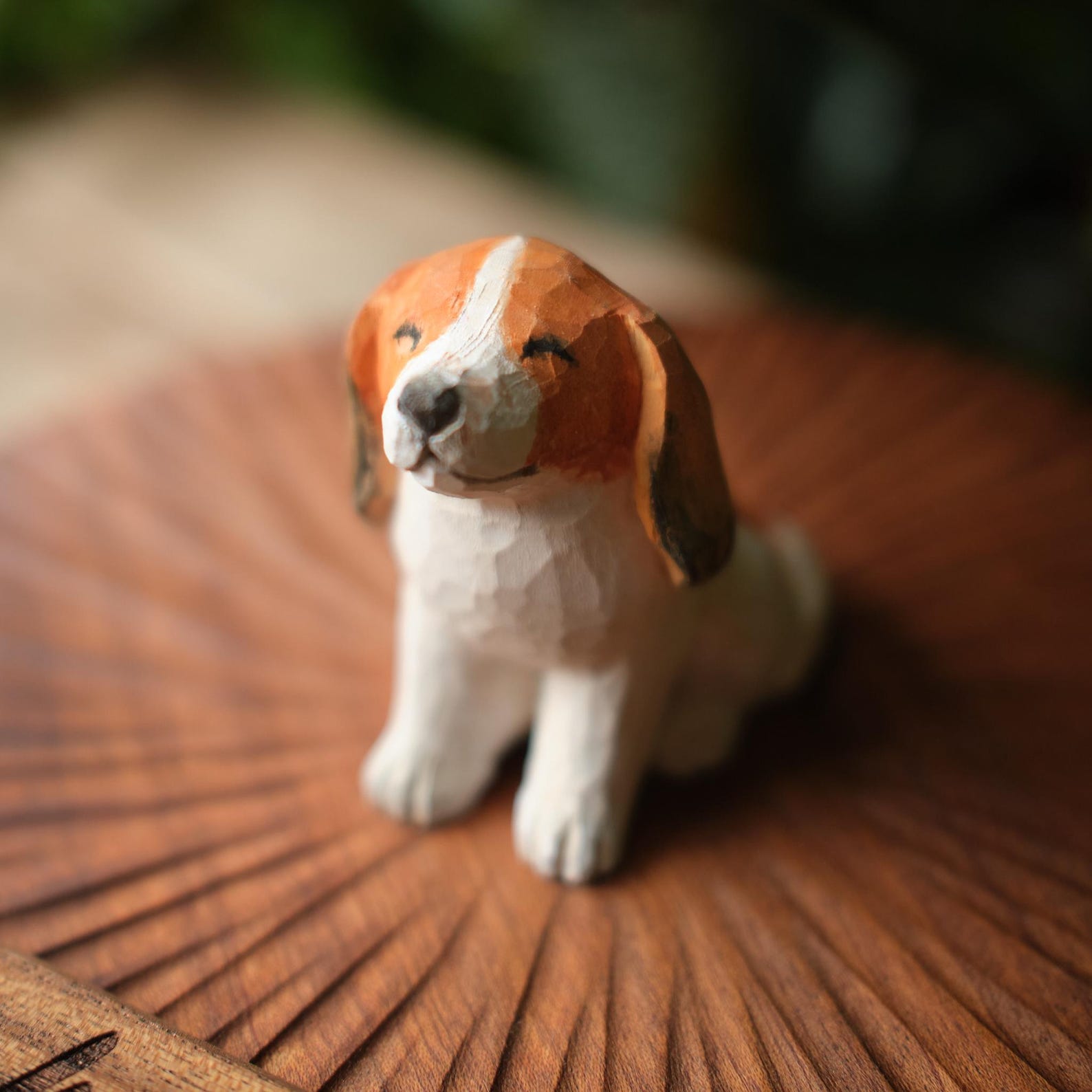 Custom Wooden Dog Urn with Cute Cartoon Dog Figurine from Photo, Handmade Pet Memorial Box, Personalised Engraved Name Keepsake