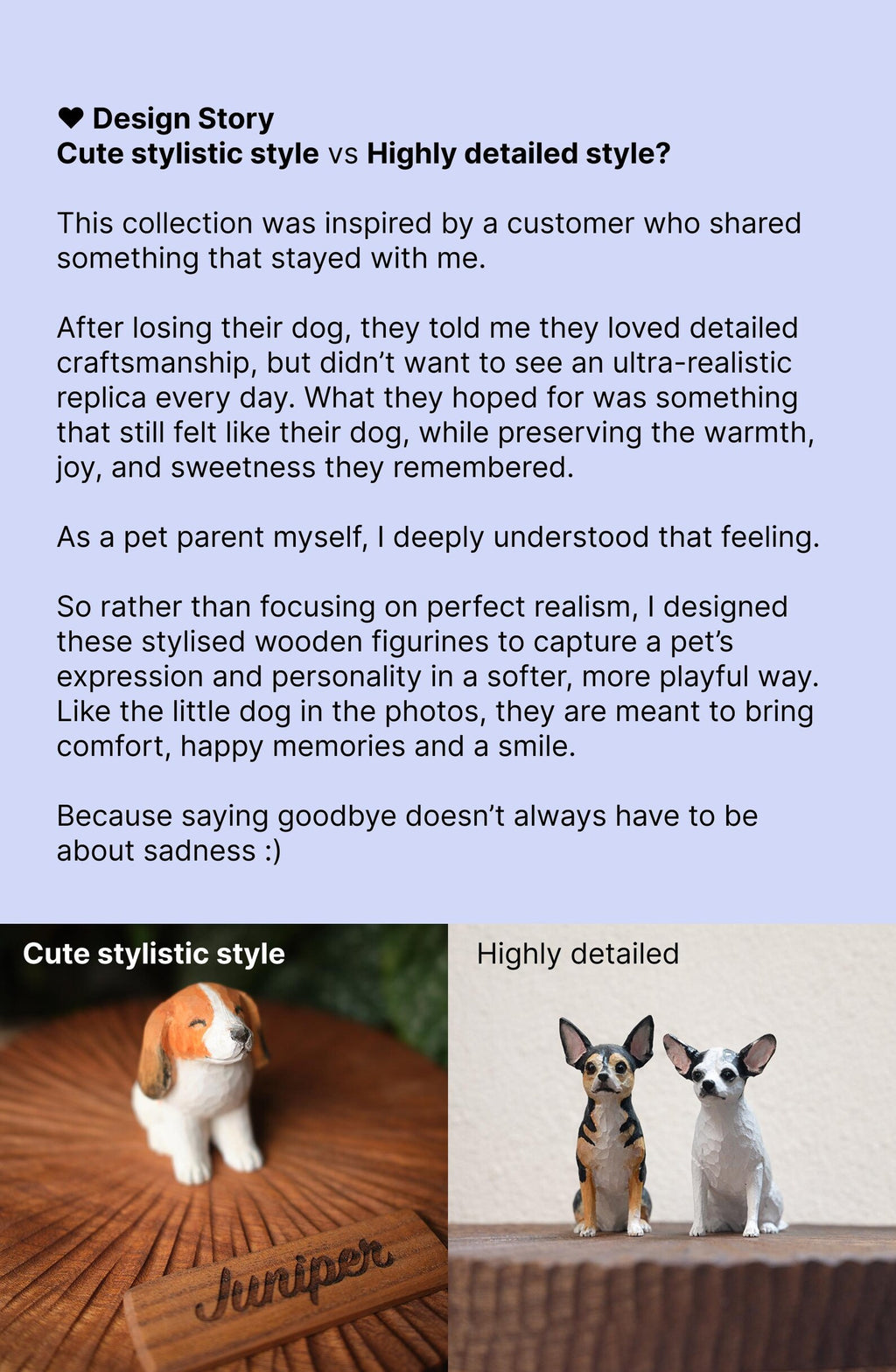 Custom Wooden Dog Urn with Cute Cartoon Dog Figurine from Photo, Handmade Pet Memorial Box, Personalised Engraved Name Keepsake