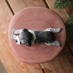 Large Wooden Dog Urn with Hand Carved Pet Figurine from Photo, Natural Wood Bucket, Pet Memorial Urn for Ashes with Personalised Engraving
